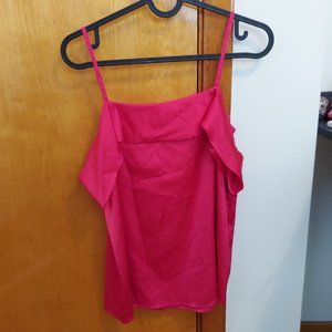 Express hot pink cold shoulder tank